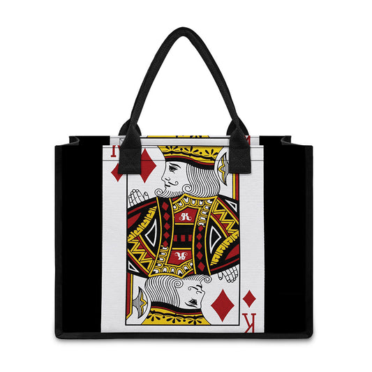 King Of Diamonds Playing Card Print Canvas Tote Bag