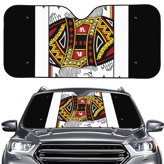 King Of Diamonds Playing Card Print Car Windshield Sun Shade