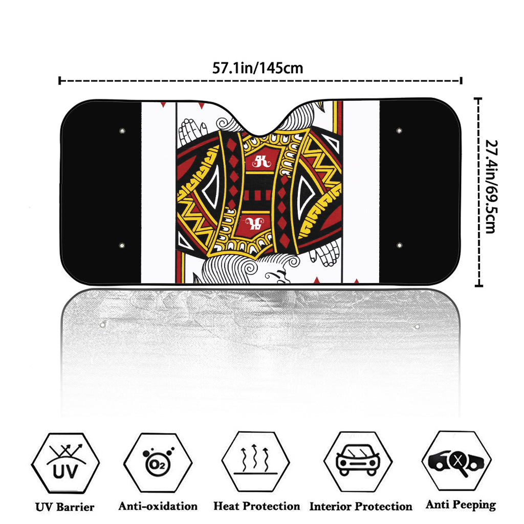 King Of Diamonds Playing Card Print Car Windshield Sun Shade