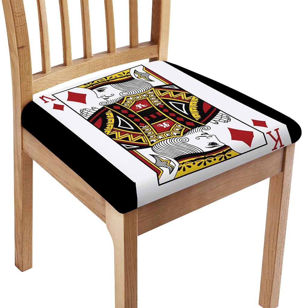 King Of Diamonds Playing Card Print Chair Cushion Cover