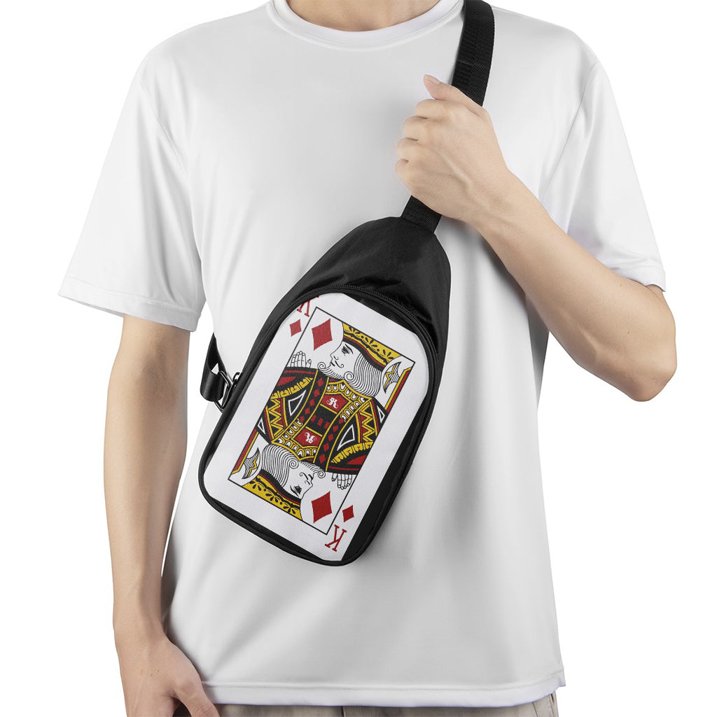 King Of Diamonds Playing Card Print Chest Bag