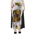 King Of Diamonds Playing Card Print Chiffon Maxi Skirt