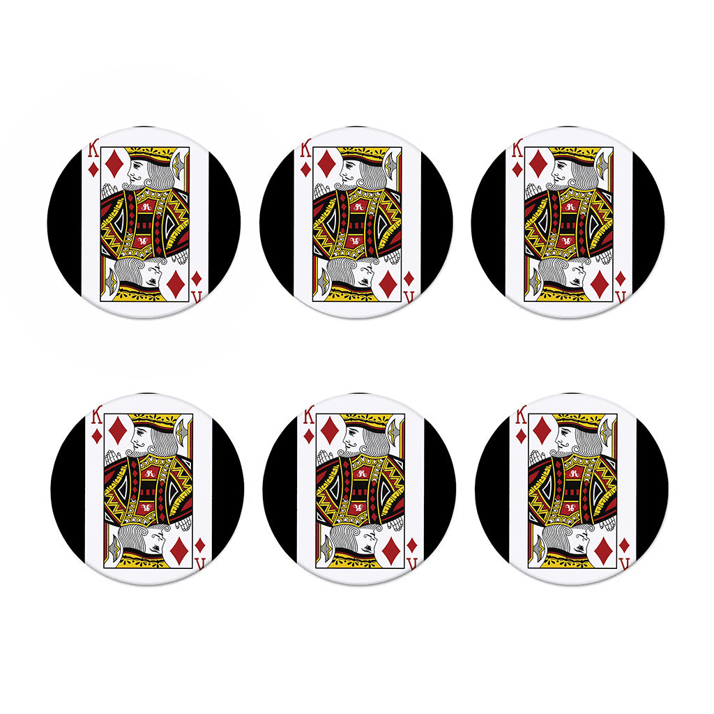 King Of Diamonds Playing Card Print Coaster Set