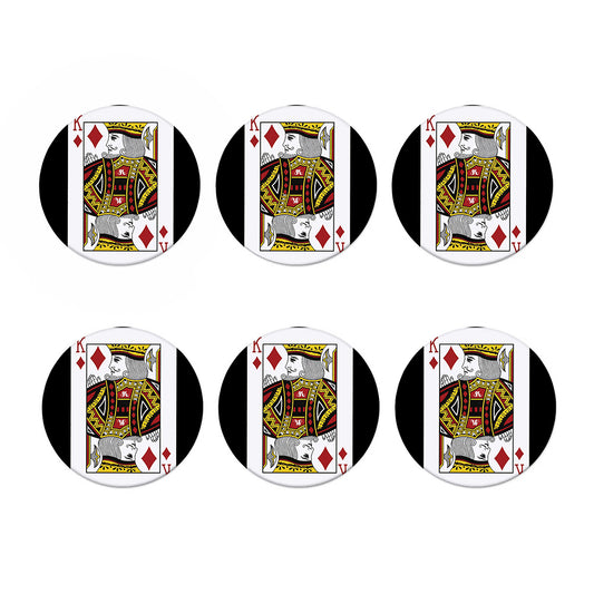 King Of Diamonds Playing Card Print Coaster Set