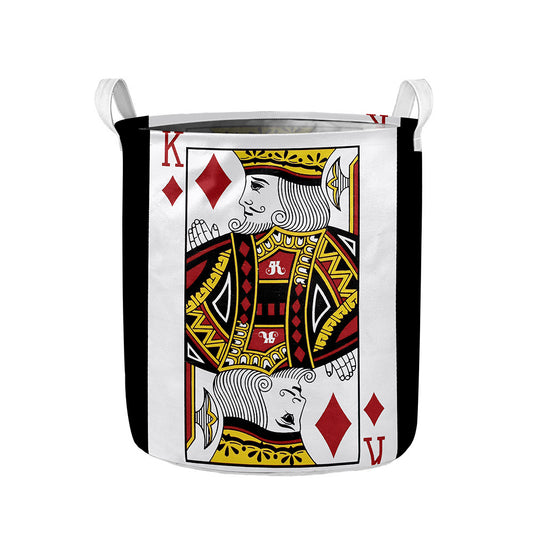 King Of Diamonds Playing Card Print Collapsible Laundry Basket