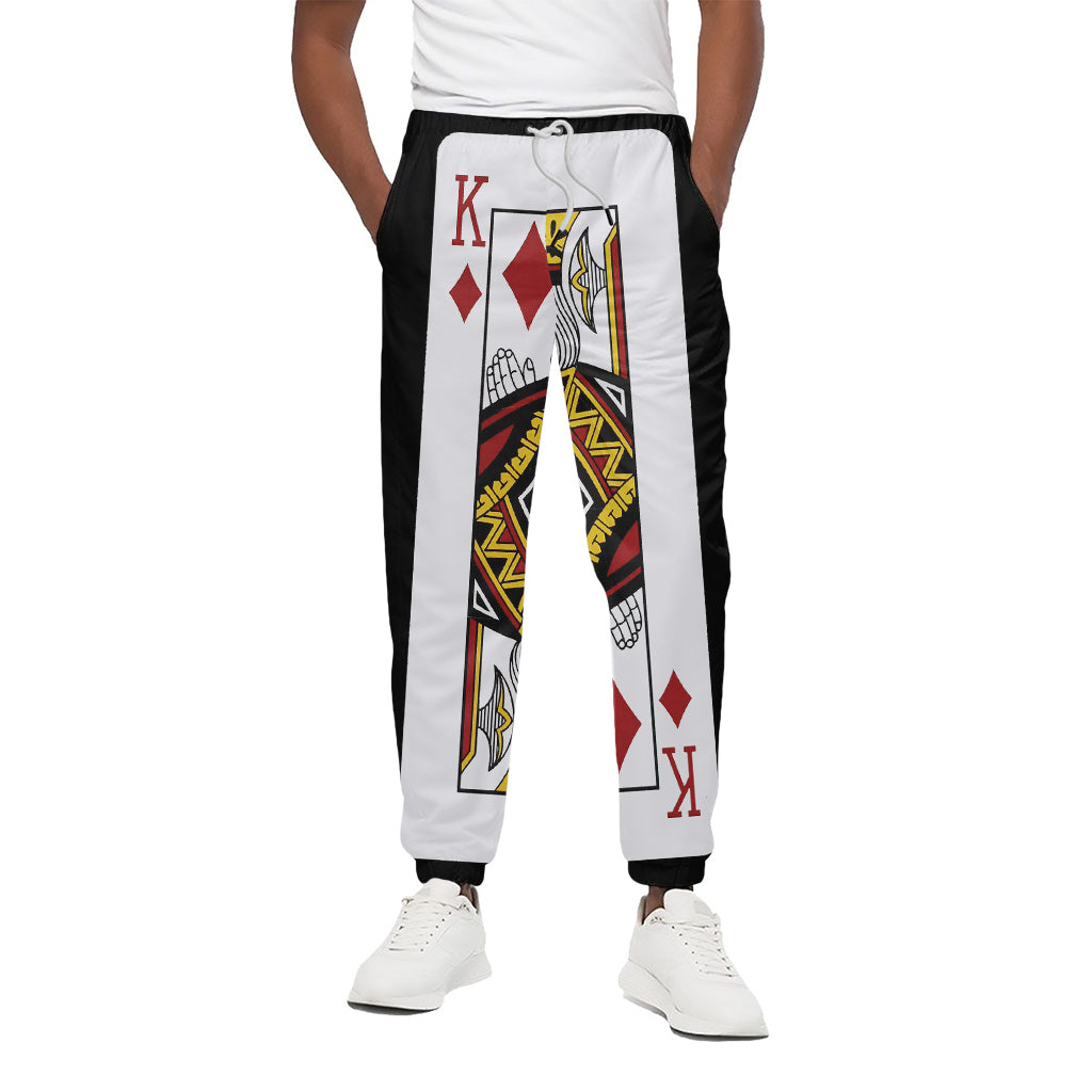 King Of Diamonds Playing Card Print Cotton Pants