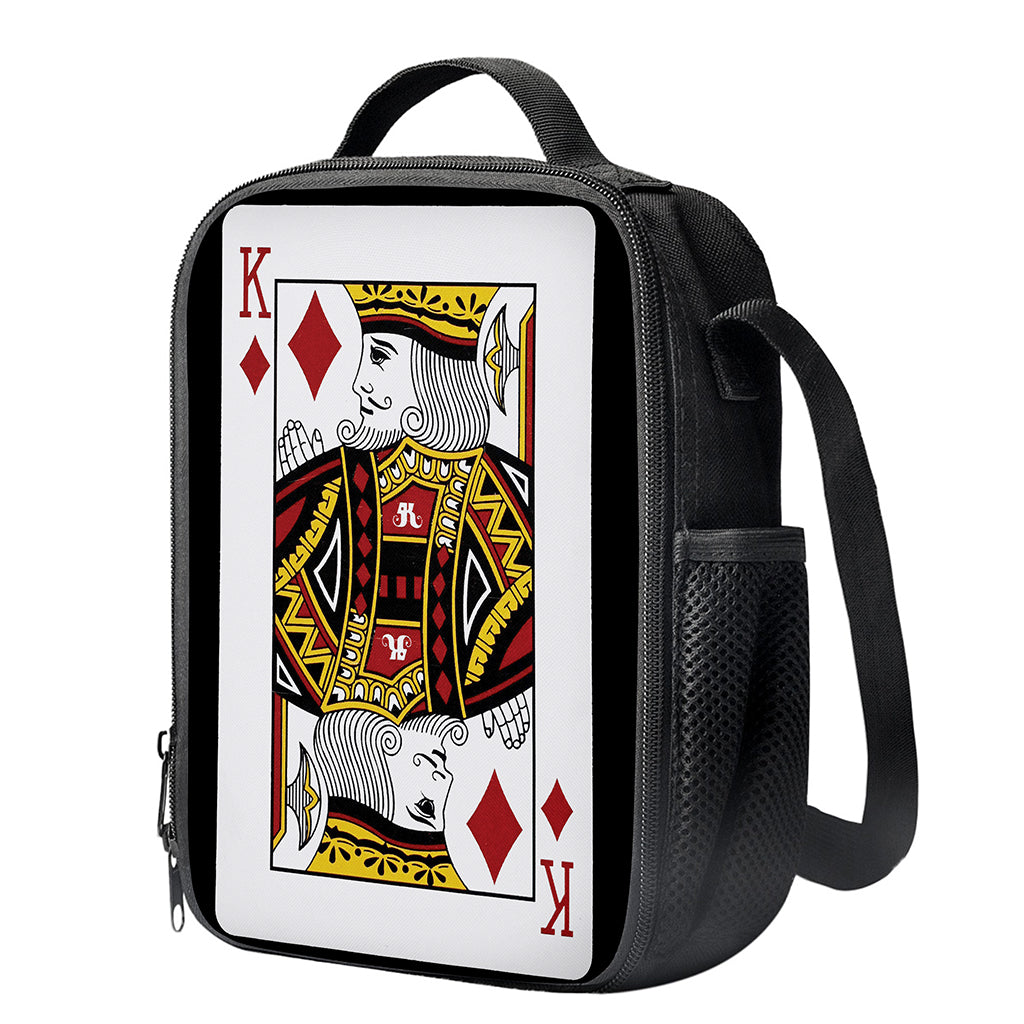 King Of Diamonds Playing Card Print Crossbody Lunch Bag