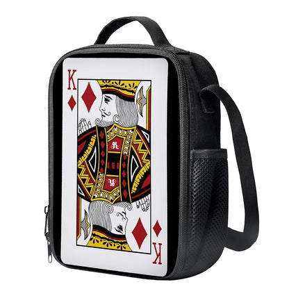 King Of Diamonds Playing Card Print Crossbody Lunch Bag