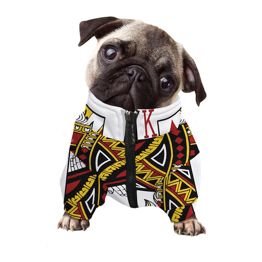 King Of Diamonds Playing Card Print Dog Zip Up Jacket