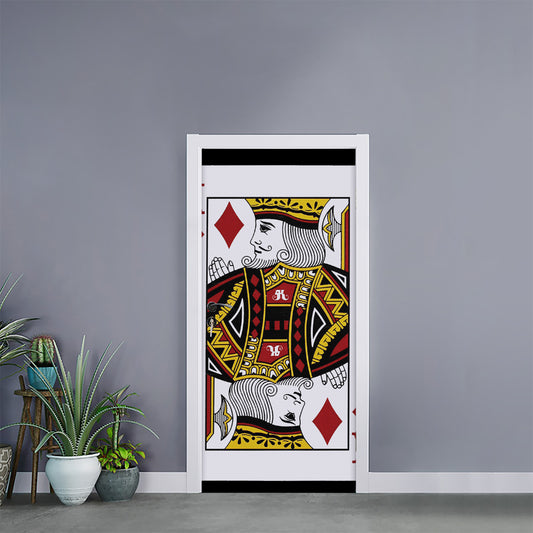 King Of Diamonds Playing Card Print Door Sticker