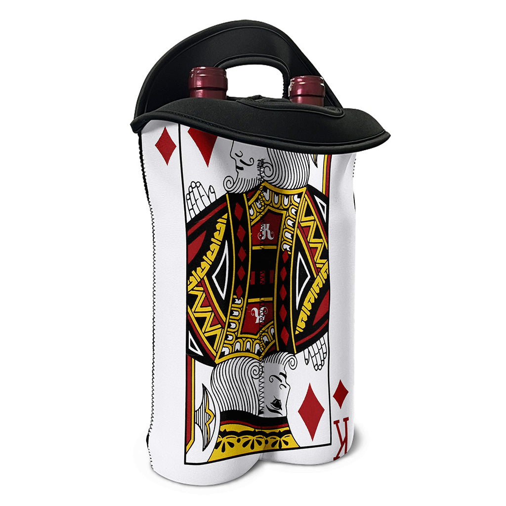 King Of Diamonds Playing Card Print Double Neoprene Wine Tote