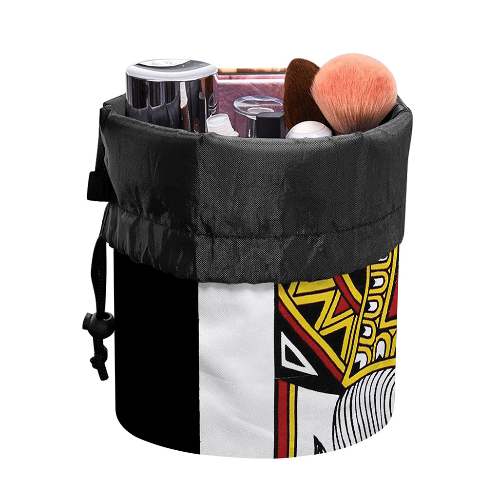 King Of Diamonds Playing Card Print Drawstring Makeup Bag