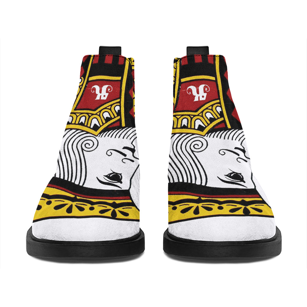 King Of Diamonds Playing Card Print Flat Ankle Boots