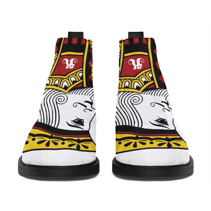 King Of Diamonds Playing Card Print Flat Ankle Boots