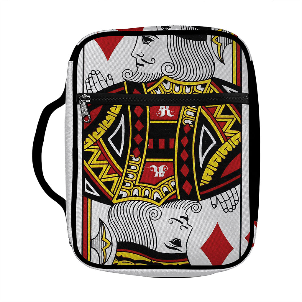 King Of Diamonds Playing Card Print Front Pocket Bible Bag