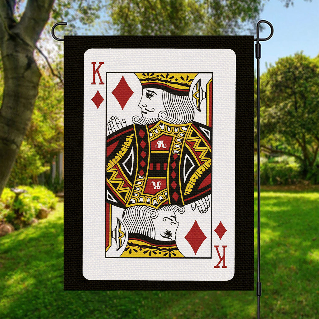 King Of Diamonds Playing Card Print Garden Flag