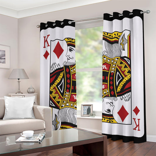 King Of Diamonds Playing Card Print Grommet Curtains
