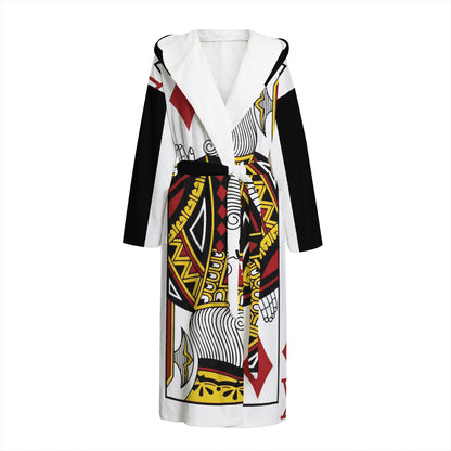 King Of Diamonds Playing Card Print Hooded Bathrobe