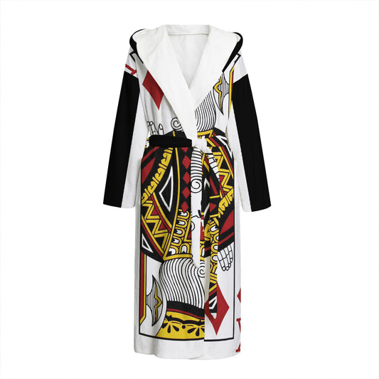 King Of Diamonds Playing Card Print Hooded Bathrobe