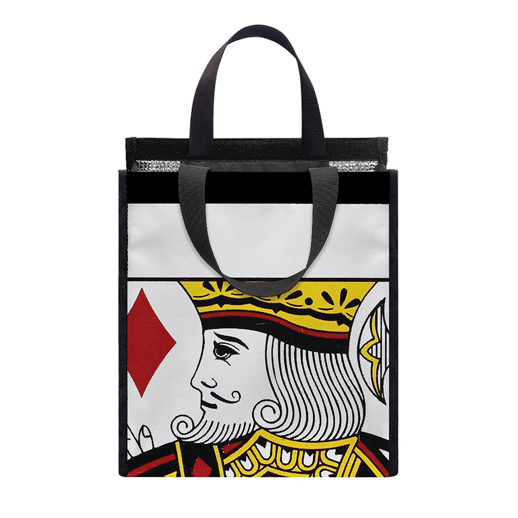 King Of Diamonds Playing Card Print Insulated Lunch Tote