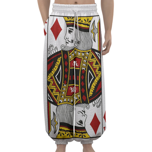 King Of Diamonds Playing Card Print Lantern Pants