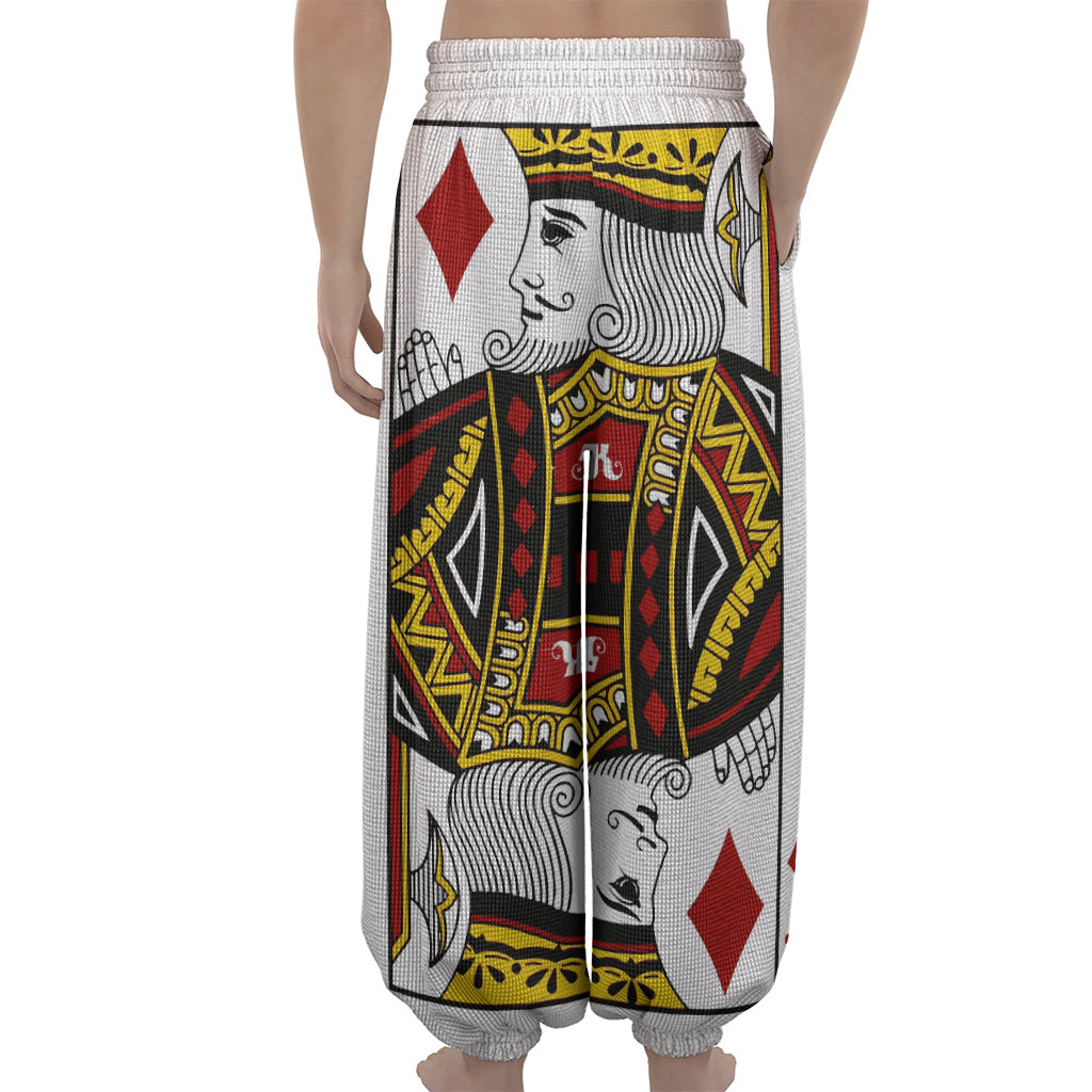 King Of Diamonds Playing Card Print Lantern Pants