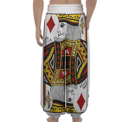 King Of Diamonds Playing Card Print Lantern Pants