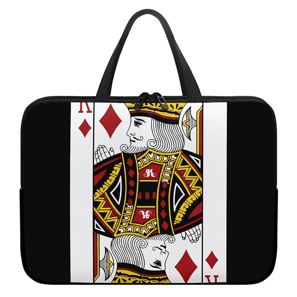 King Of Diamonds Playing Card Print Laptop Sleeve With Handle