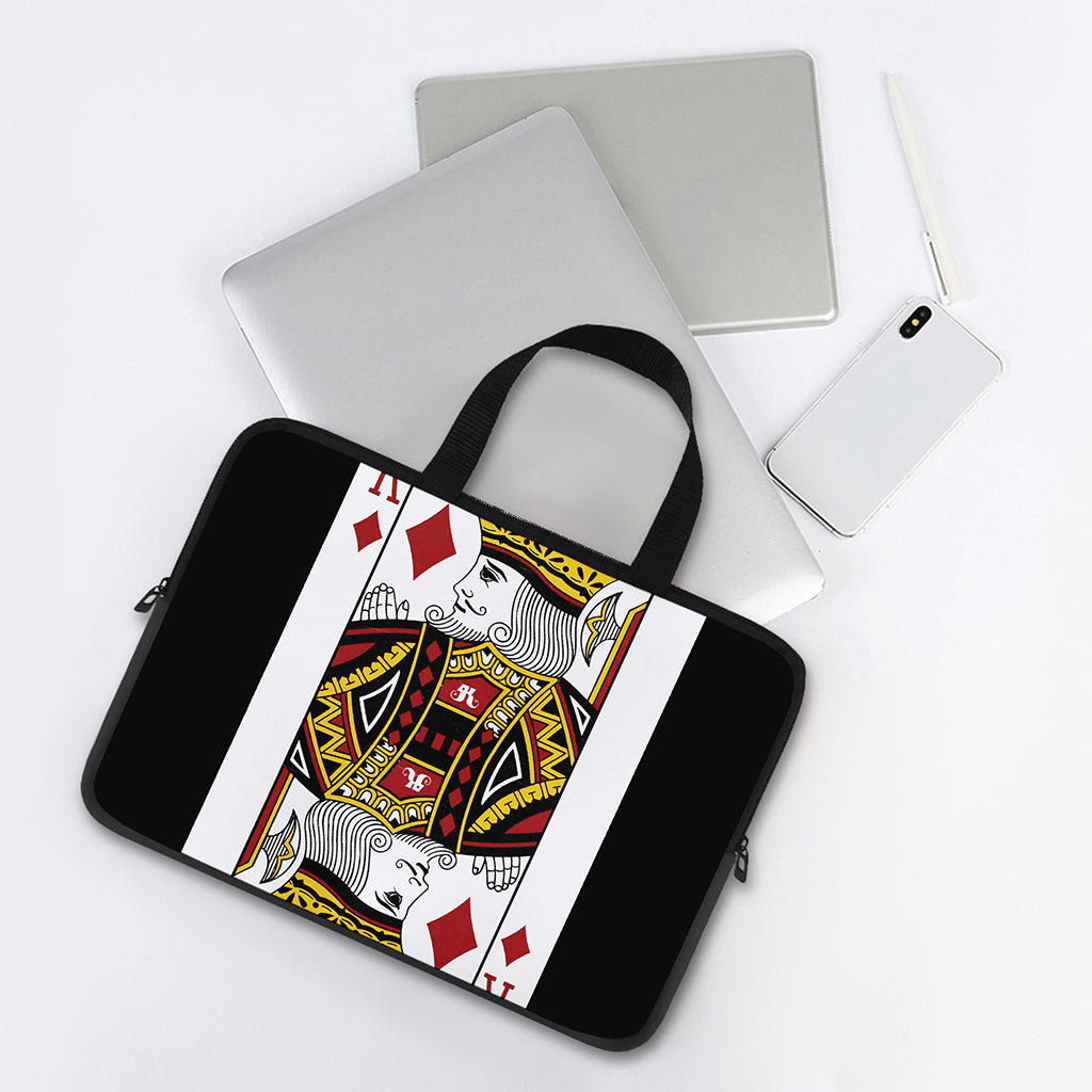 King Of Diamonds Playing Card Print Laptop Sleeve With Handle