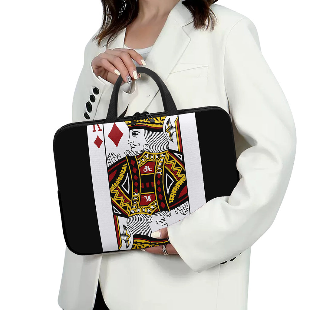 King Of Diamonds Playing Card Print Laptop Sleeve With Handle