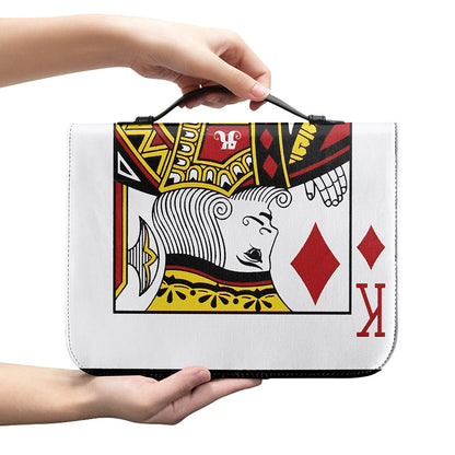 King Of Diamonds Playing Card Print Leather Bible Cover