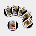 King Of Diamonds Playing Card Print Leather Coaster Set