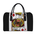 King Of Diamonds Playing Card Print Leather Duffel Bag
