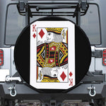 King Of Diamonds Playing Card Print Leather Spare Tire Cover