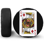 King Of Diamonds Playing Card Print Leather Spare Tire Cover