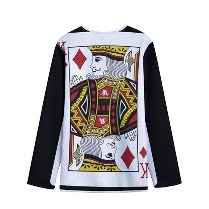 King Of Diamonds Playing Card Print Long Sleeve Short Coat
