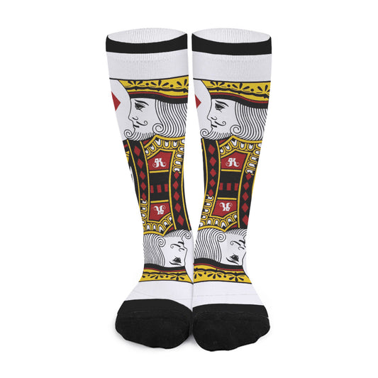 King Of Diamonds Playing Card Print Long Socks