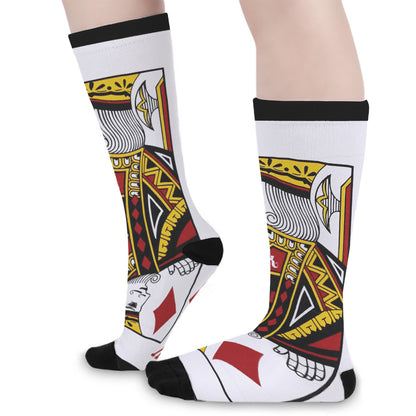 King Of Diamonds Playing Card Print Long Socks