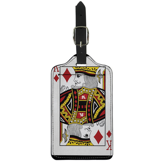King Of Diamonds Playing Card Print Luggage Tag