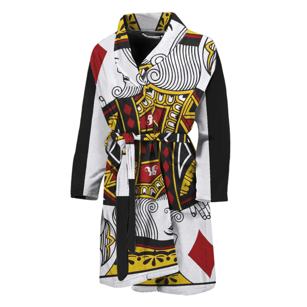 King Of Diamonds Playing Card Print Men's Bathrobe