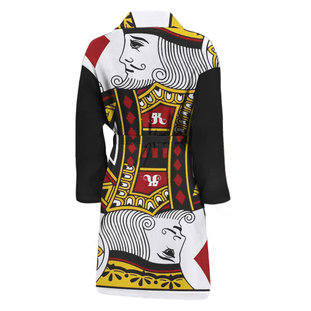 King Of Diamonds Playing Card Print Men's Bathrobe