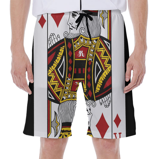 King Of Diamonds Playing Card Print Men's Beach Shorts