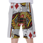 King Of Diamonds Playing Card Print Men's Beach Shorts