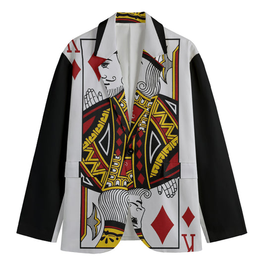 King Of Diamonds Playing Card Print Men's Blazer