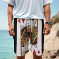 King Of Diamonds Playing Card Print Men's Cargo Shorts