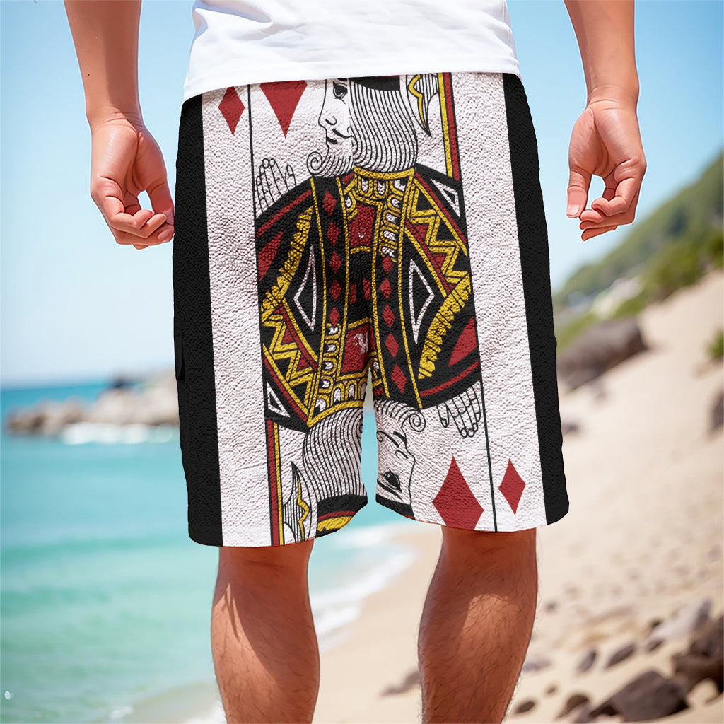 King Of Diamonds Playing Card Print Men's Cargo Shorts