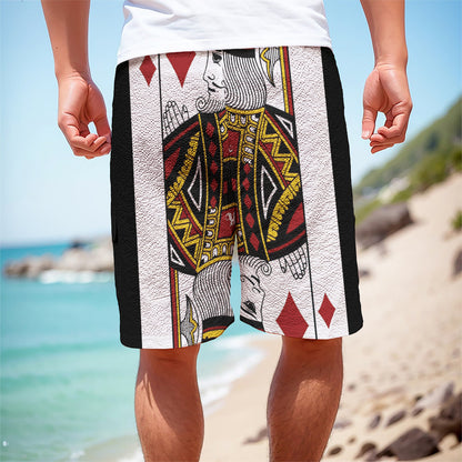 King Of Diamonds Playing Card Print Men's Cargo Shorts