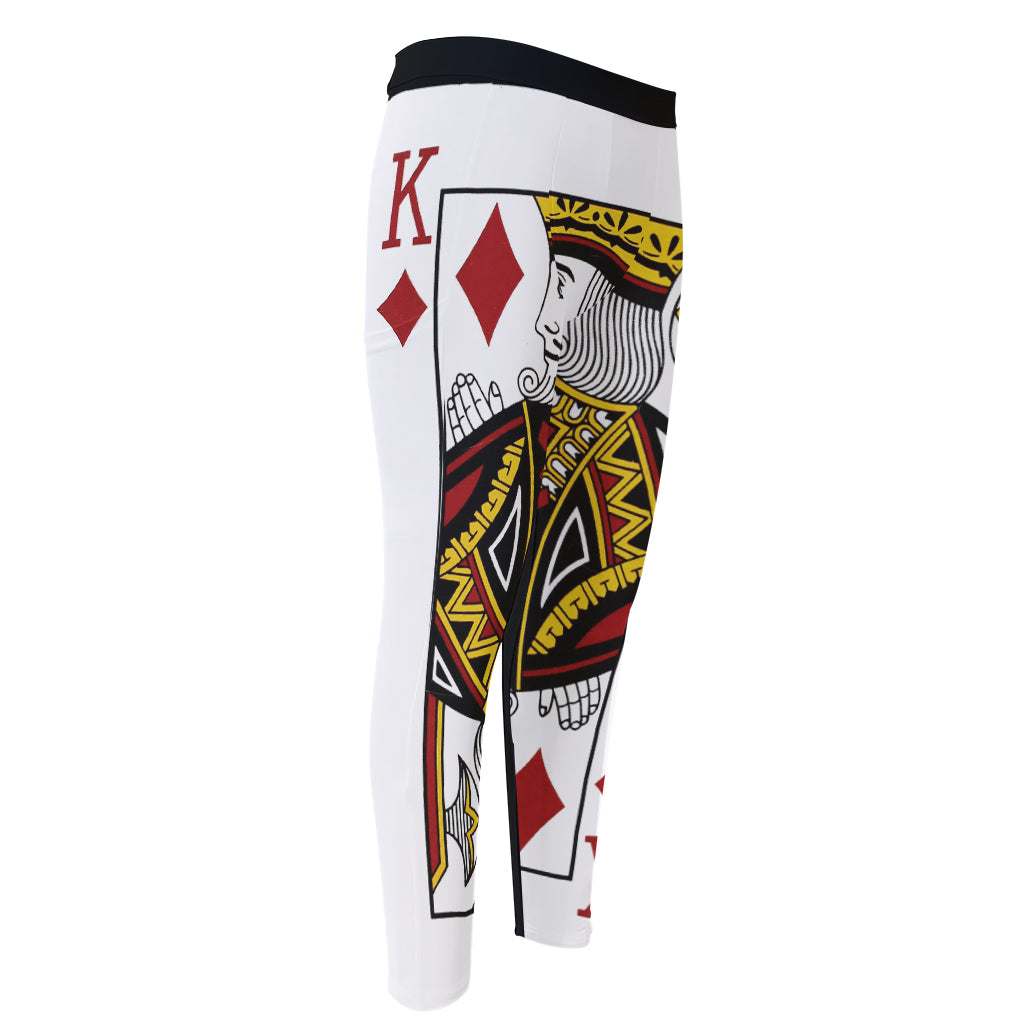 King Of Diamonds Playing Card Print Men's Compression Pants