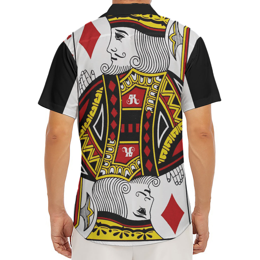 King Of Diamonds Playing Card Print Men's Deep V-Neck Shirt