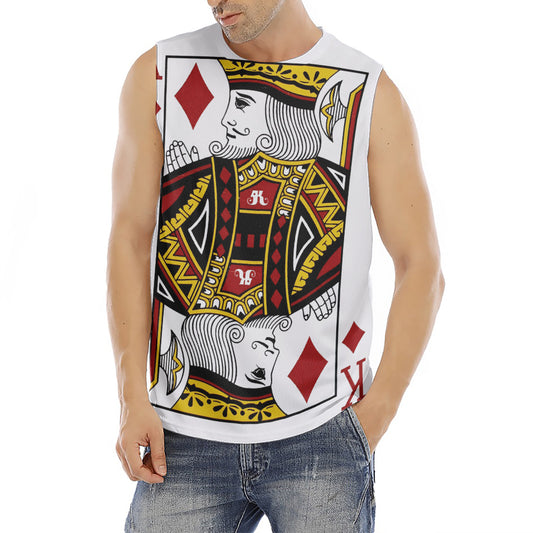 King Of Diamonds Playing Card Print Men's Fitness Tank Top